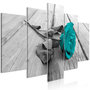 Voir la diapositive 1 : Paris Prix Tableau 5 Panneaux  Rose on Wood Wide Turquoise