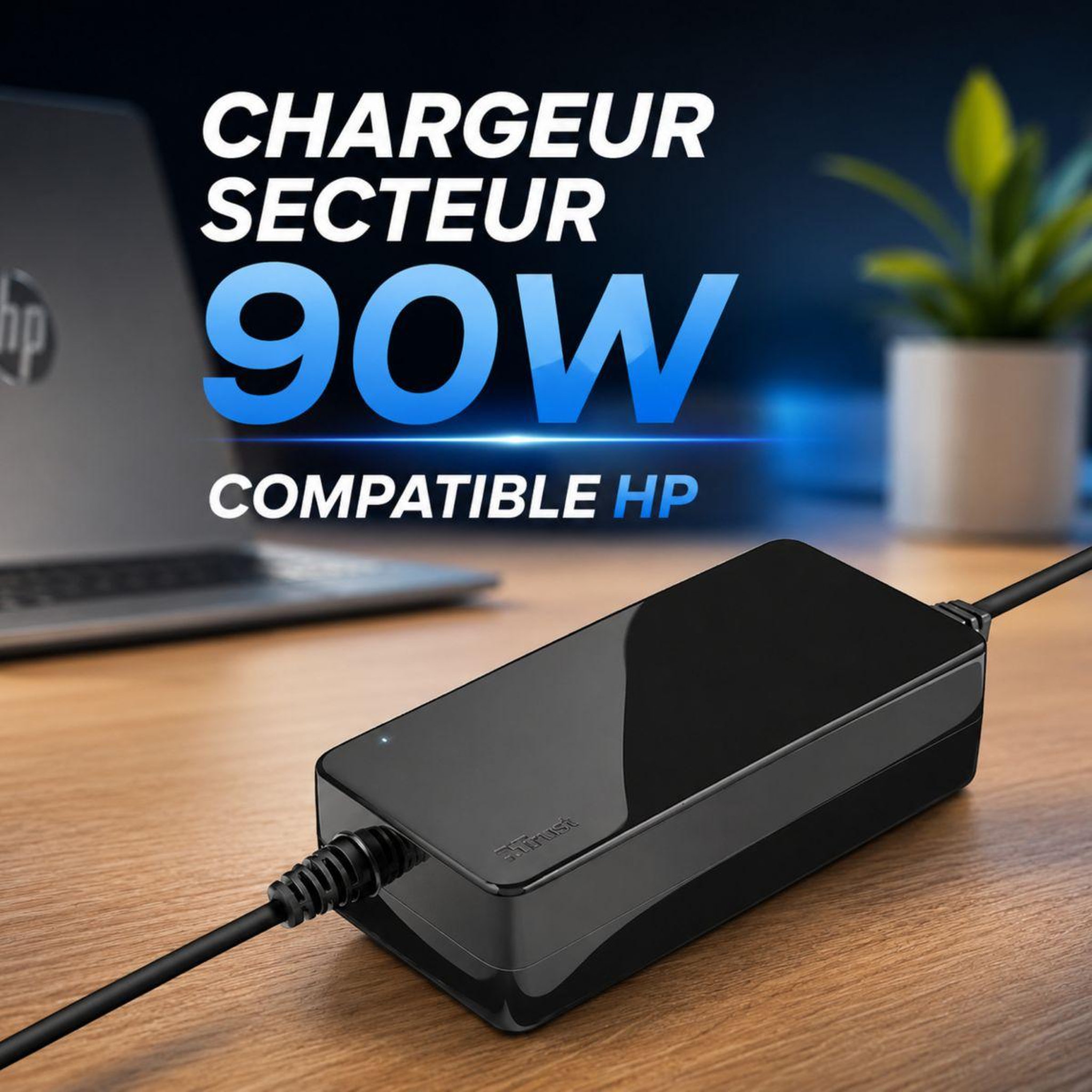 Voir la diapositive 2 : Trust Chargeur ordinateur portable 90w pour pc portable hp maxo