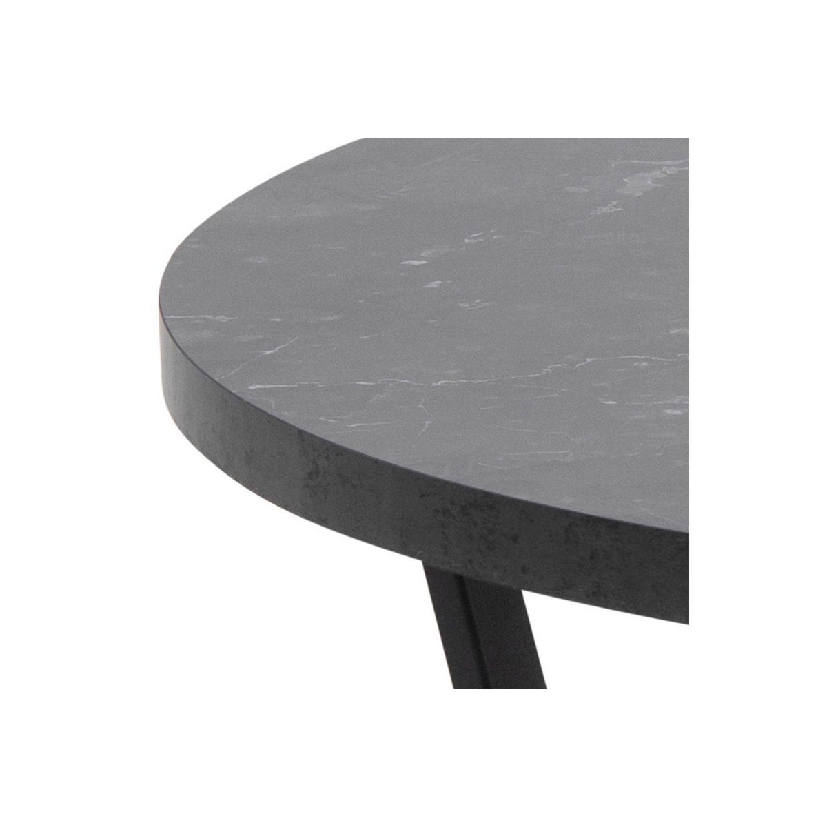 CONCEPT USINE Table basse ronde effet marbre noir HARLEM