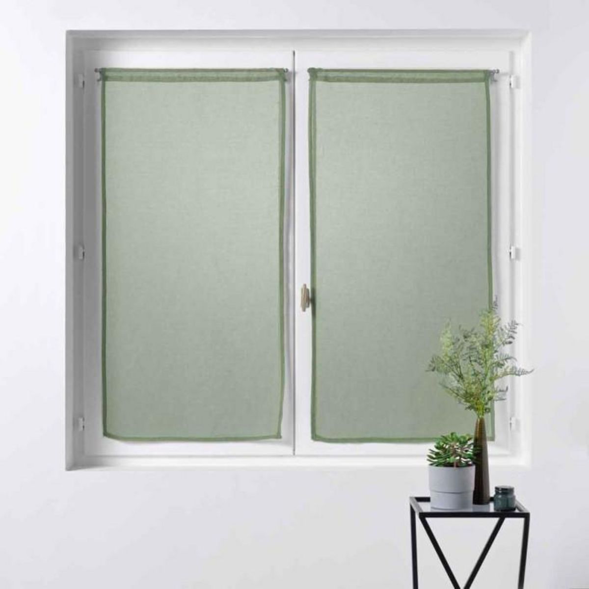 Paris Prix Paire de Voilages  Sandra  60x120cm Kaki
