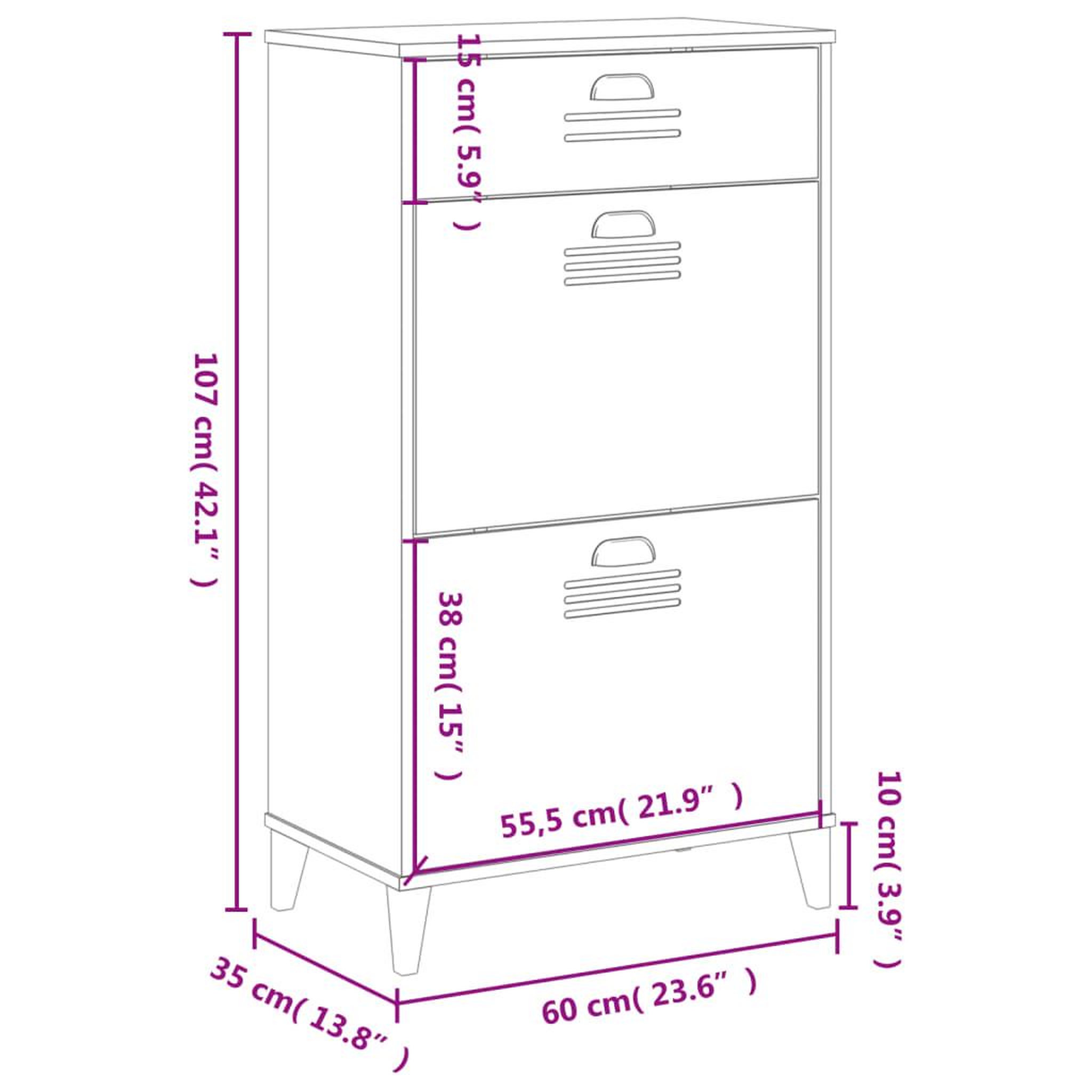 Voir la diapositive 6 : VIDAXL Armoire a chaussures VIKEN blanc bois d'ingenierie