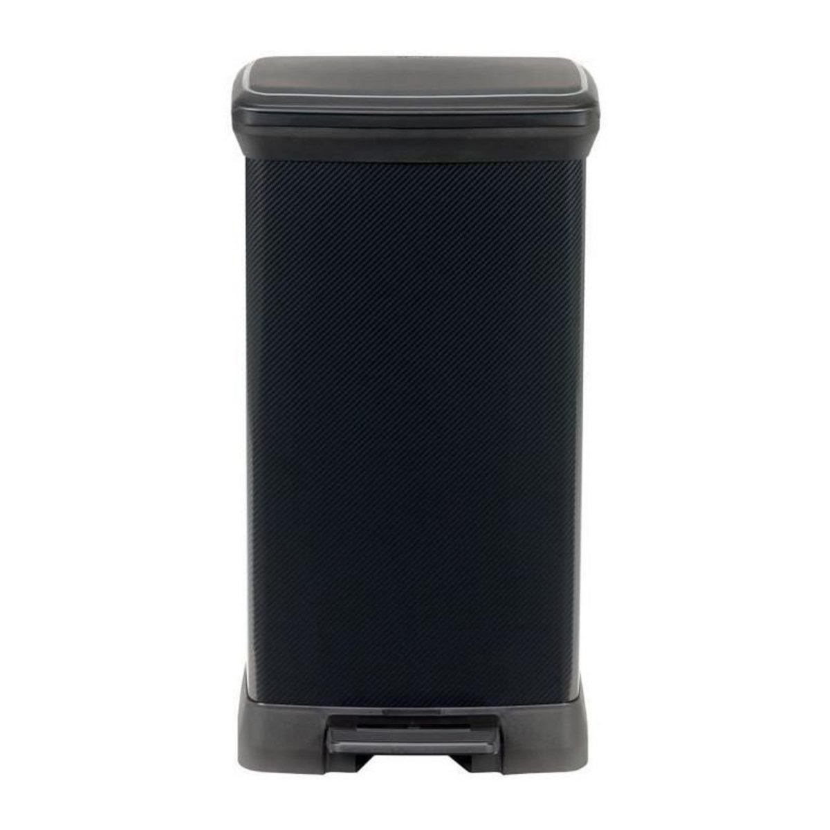 CURVER CURVER Decobin Poubelle a pédale rectangulaire - 50 L - Noir carbone