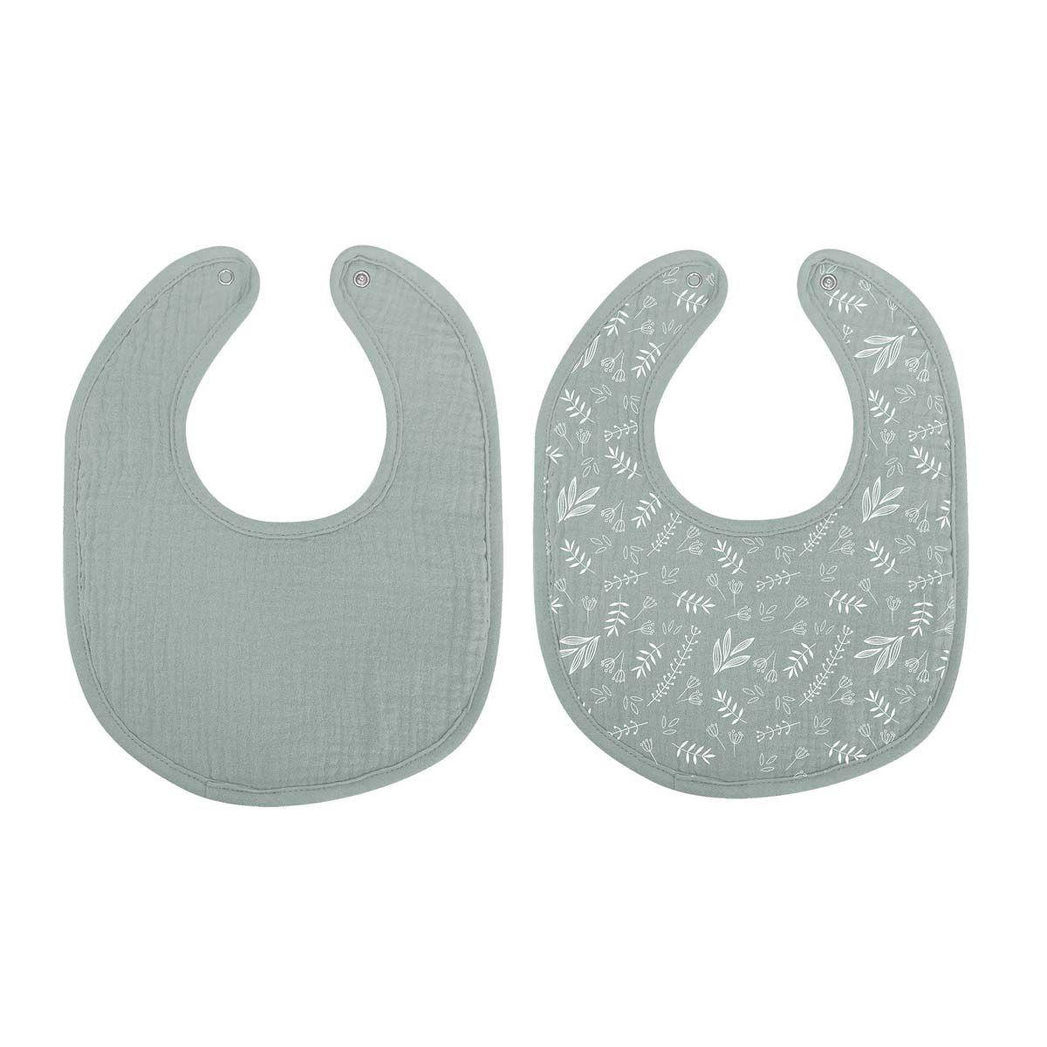 BEBE DOUCEUR Lot de 2 bavoirs bébé  absorbant  27cm vert céladon