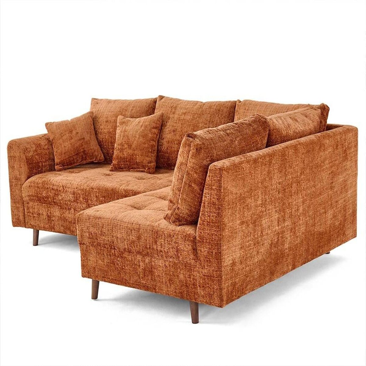 LISA DESIGN Rune - canapé d'angle droit 4 places en velours texturé