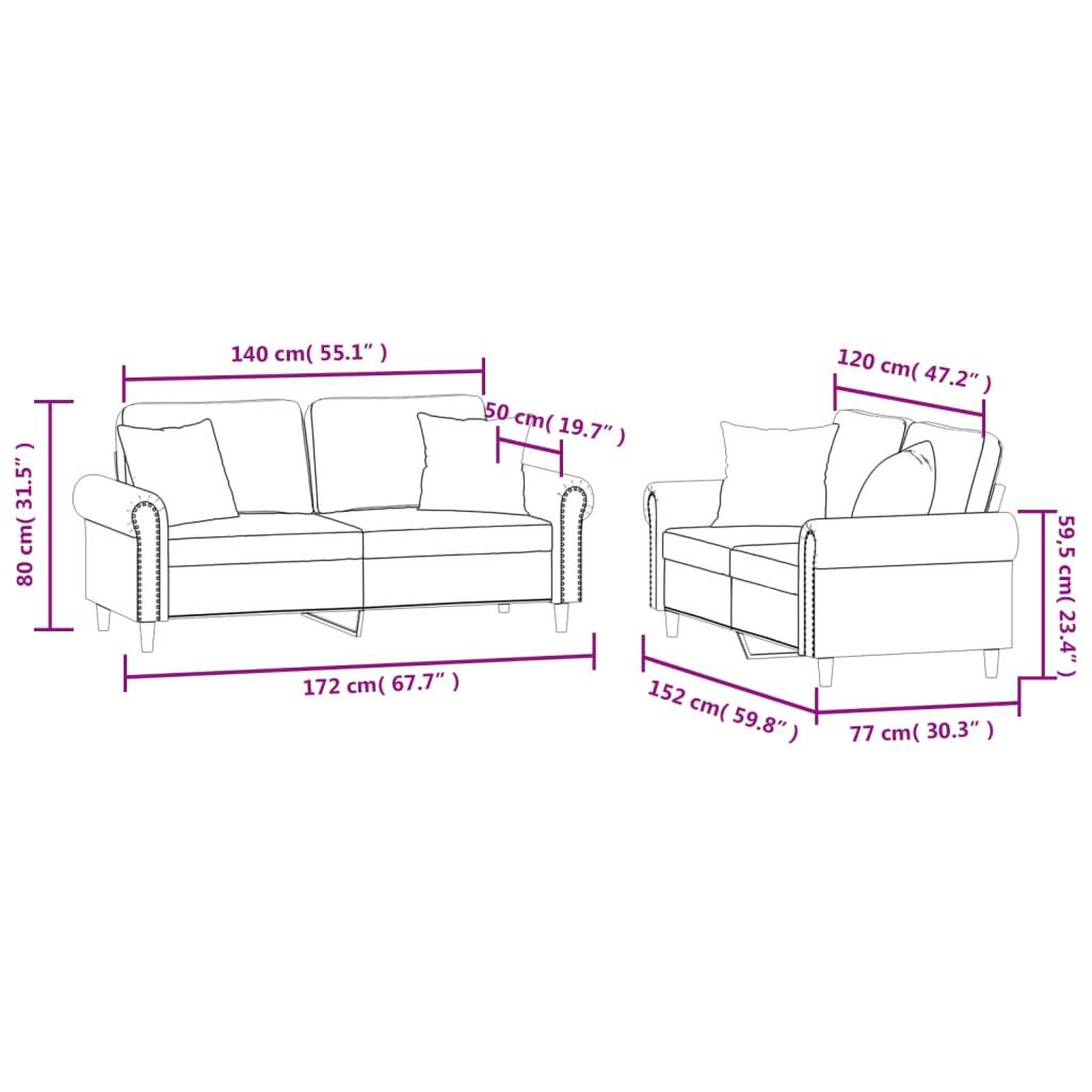 Voir la diapositive 6 : VIDAXL Ensemble de canapes 2 pcs avec coussins noir velours