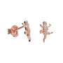 Voir la diapositive 1 : L'ATELIER D'AZUR Boucles d'Oreilles Argent 925/000 Rose Gold - Salamandre Pavée de Zirconiums