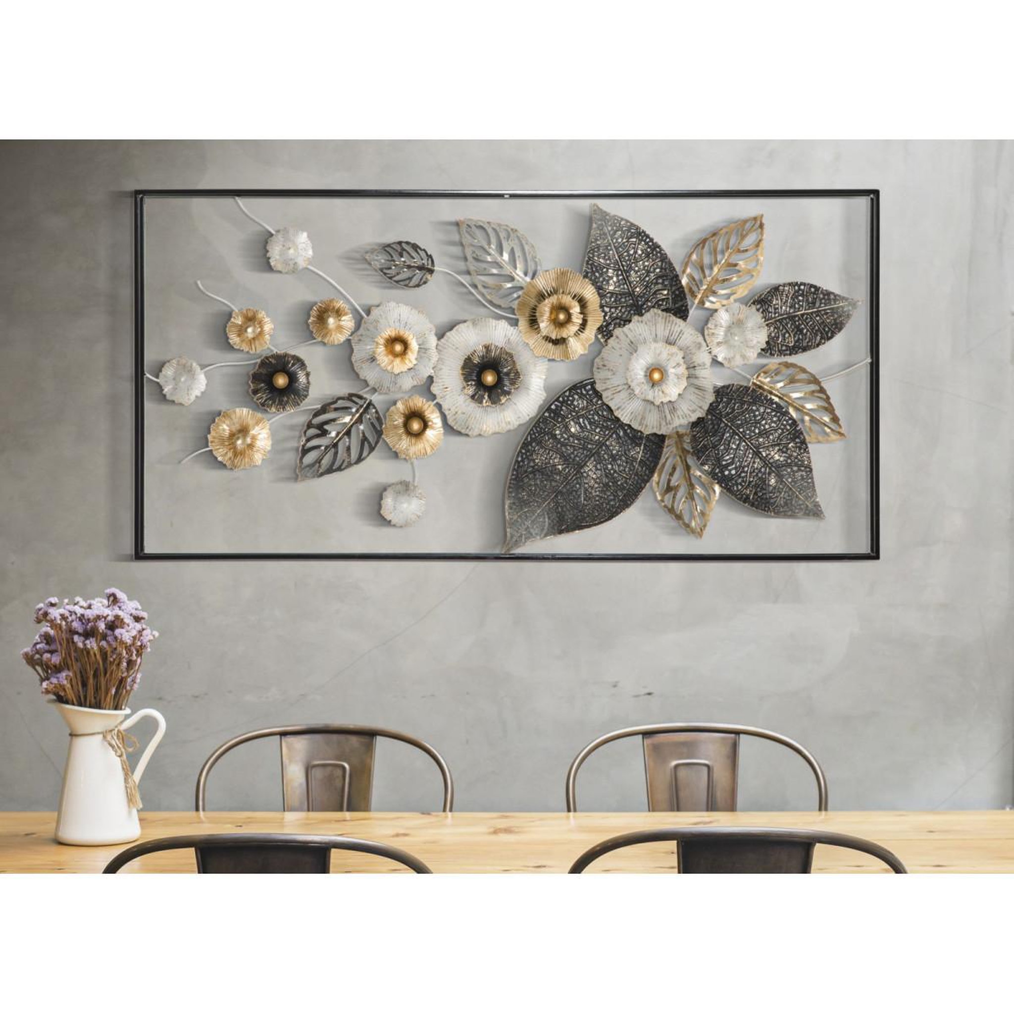Voir la diapositive 5 : Paris Prix Décoration murale encadrée en métal  frame  120cm multicolore