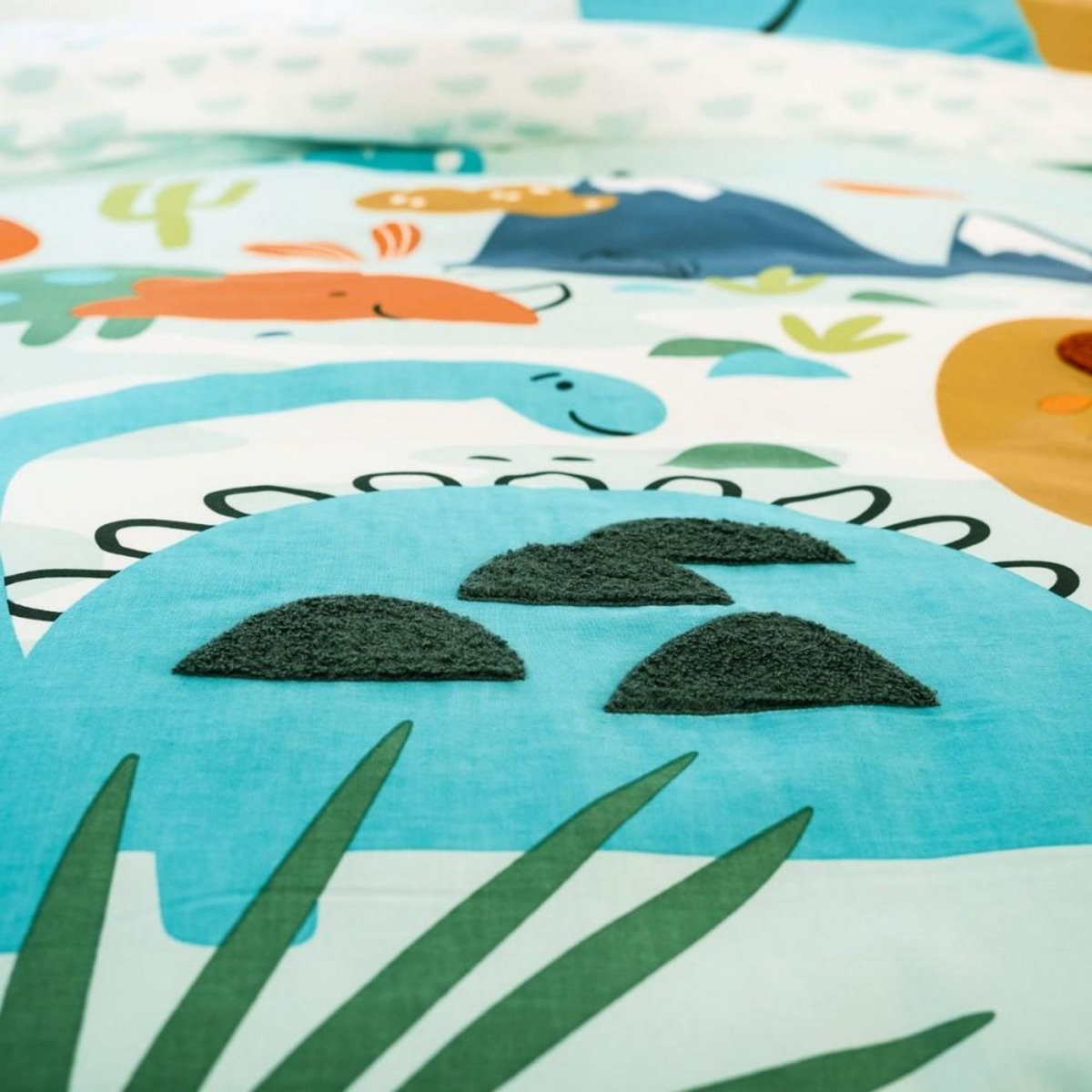 COTE DECO Housse de couette 140x200 réversible + 1 taie en coton adouci