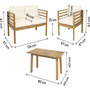 Voir la diapositive 3 : Habitat et Jardin Salon de jardin en bois avec coussins inclus  Beckham  - 4 places - Beige