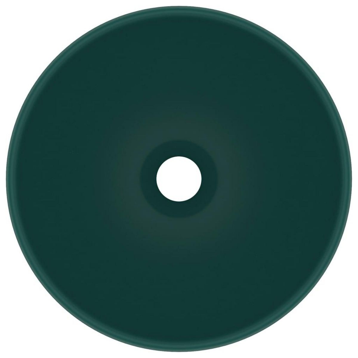 VIDAXL Lavabo rond de salle de bain Vert fonce mat 32,5x14cm Ceramique