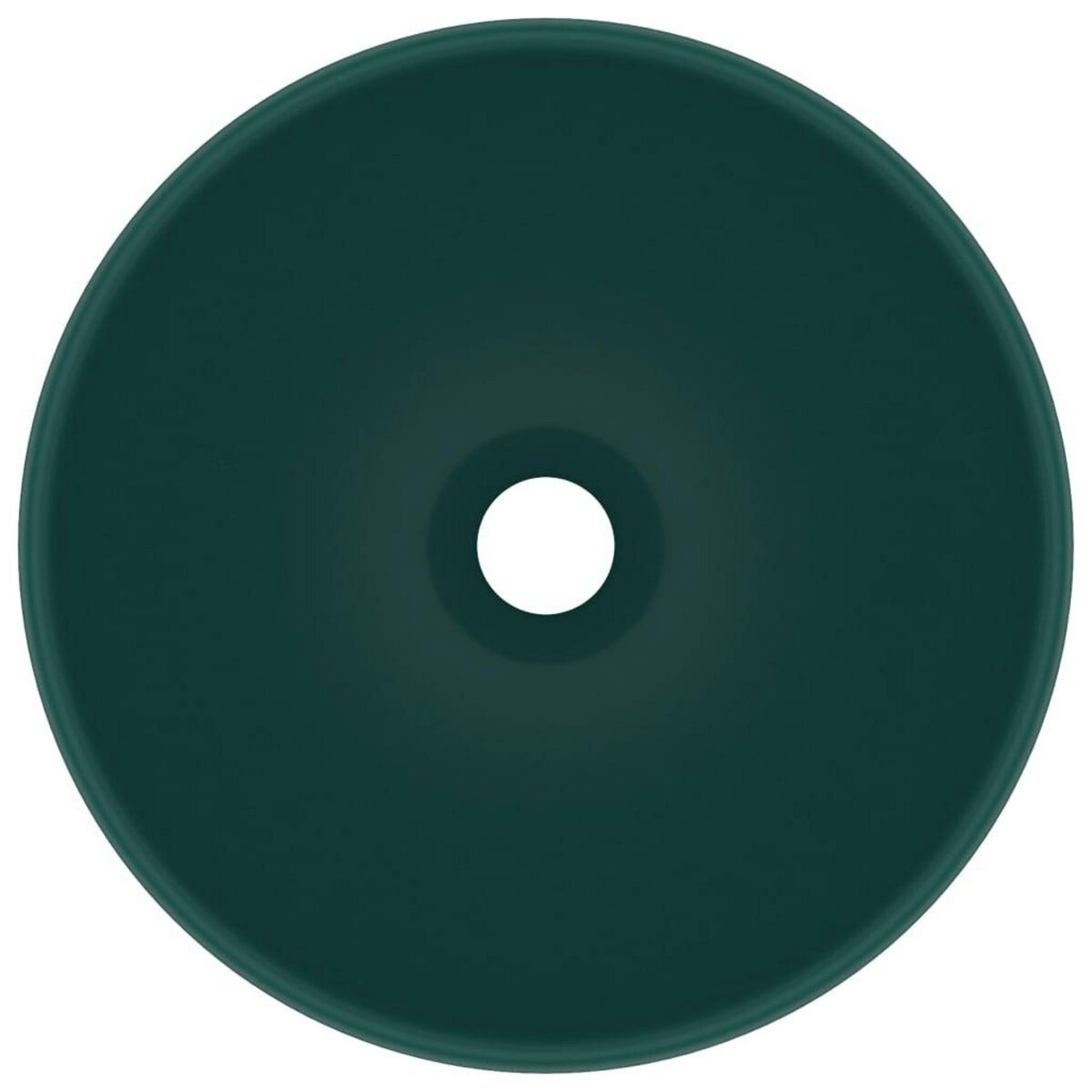 VIDAXL Lavabo rond de salle de bain Vert fonce mat 32,5x14cm Ceramique