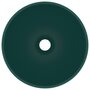 Voir la diapositive 3 : VIDAXL Lavabo rond de salle de bain Vert fonce mat 32,5x14cm Ceramique