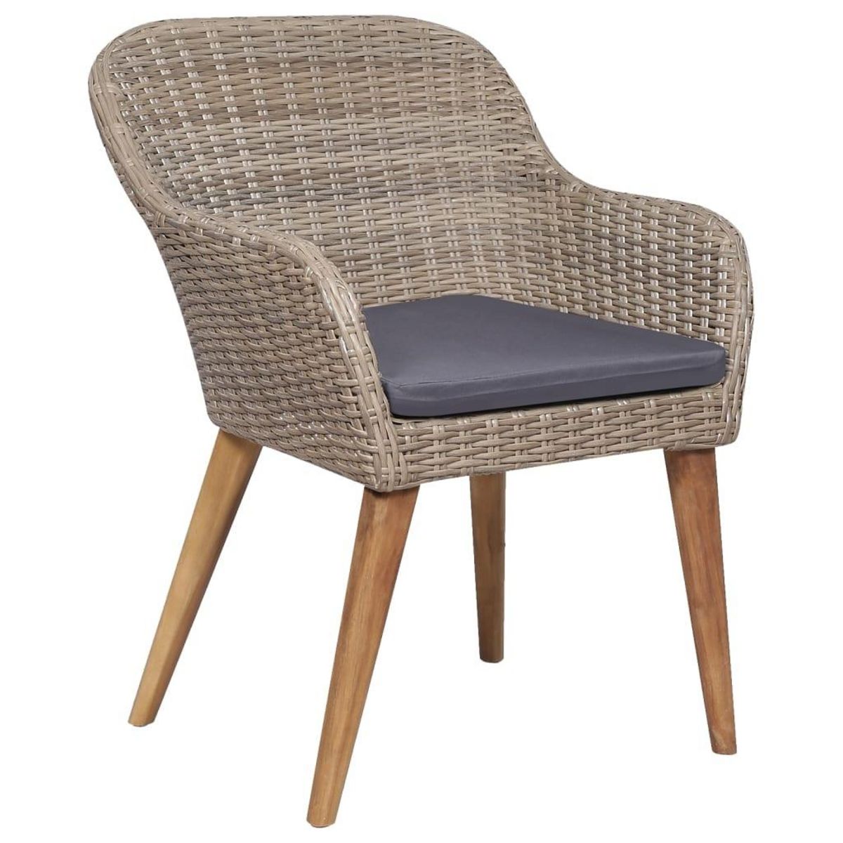 VIDAXL Ensemble a manger de jardin et coussins 7 pcs Marron