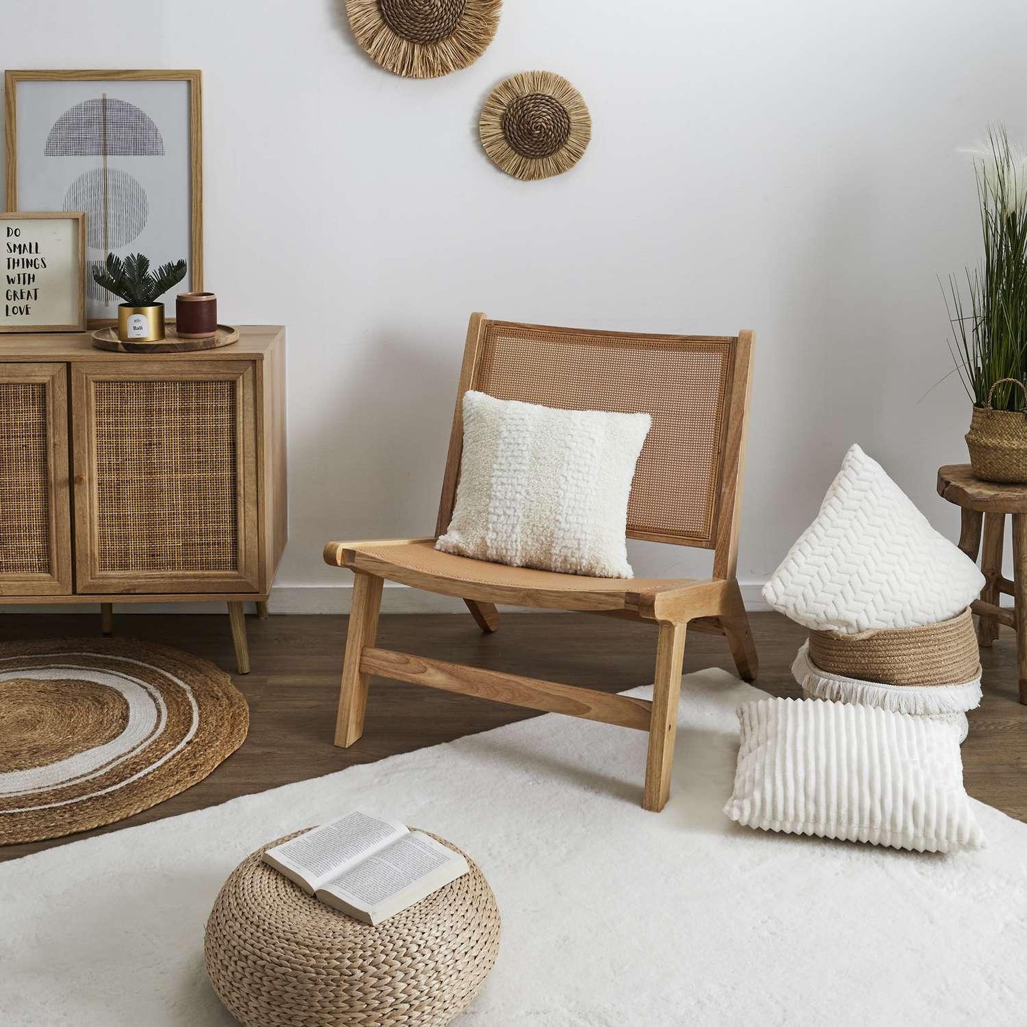 Voir la diapositive 2 : The Home Deco Factory Fauteuil bali en cannage - marron