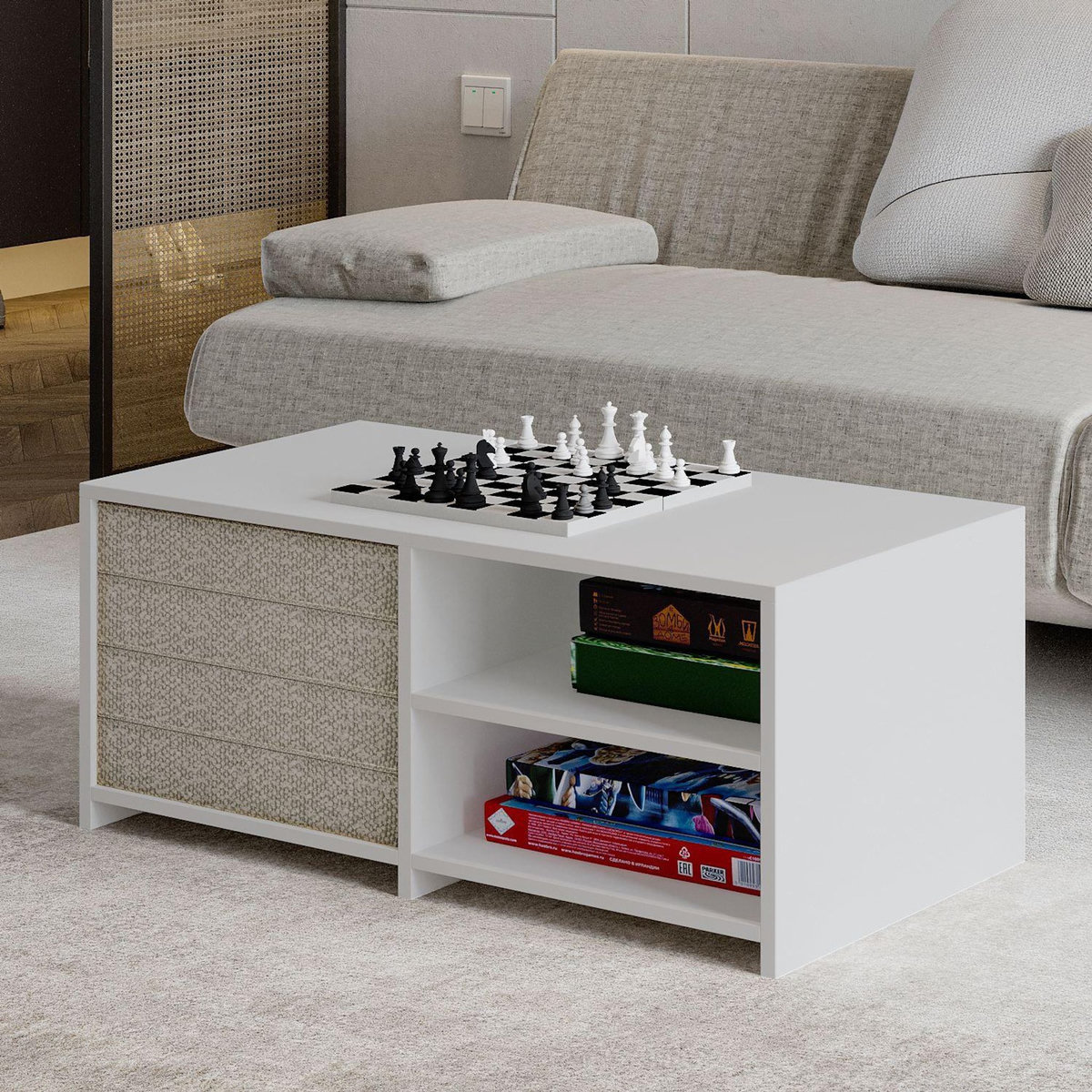 Habitat et Jardin Table basse en bois  Gord  - 90 x 45 x 44 cm - Blanc