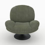 Voir la diapositive 6 : MAISON PAVANE Fauteuil pivotant en tissu effet velours vert kaki-Ricci