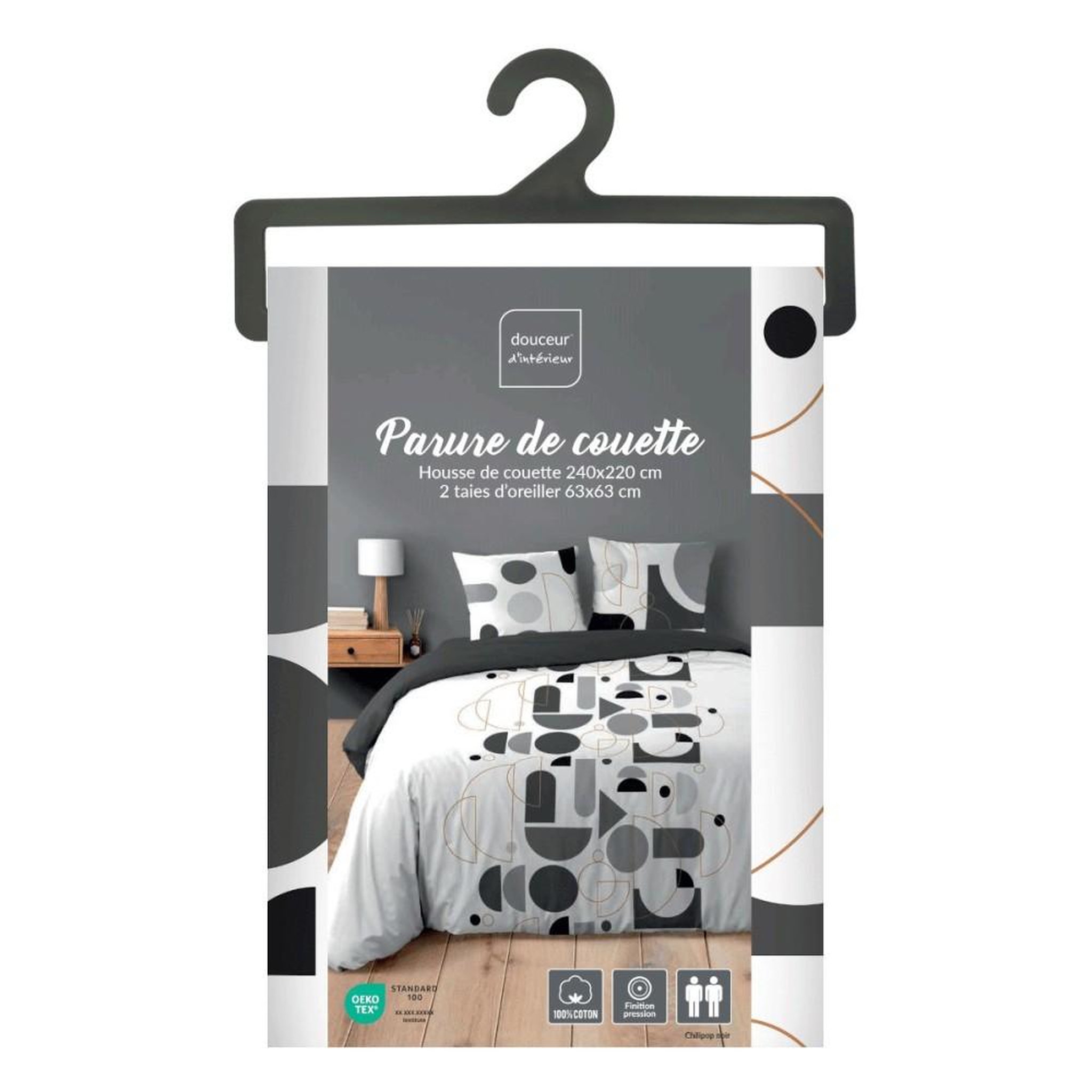 Voir la diapositive 6 : Douceur d'Intérieur Housse de couette 240x220 + 2 taies CHILIPOP 100% coton
