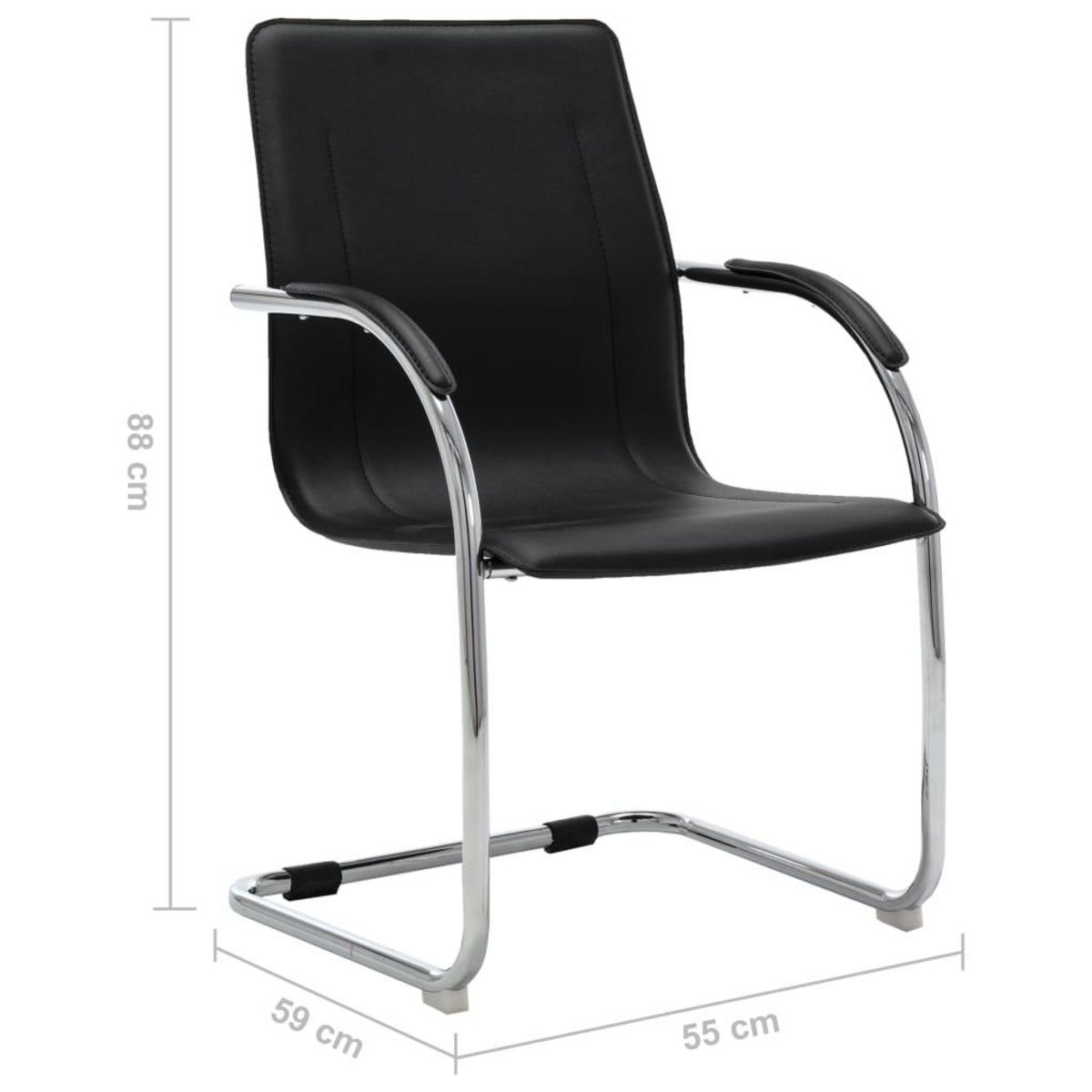 VIDAXL Chaise de bureau cantilever Noir Similicuir