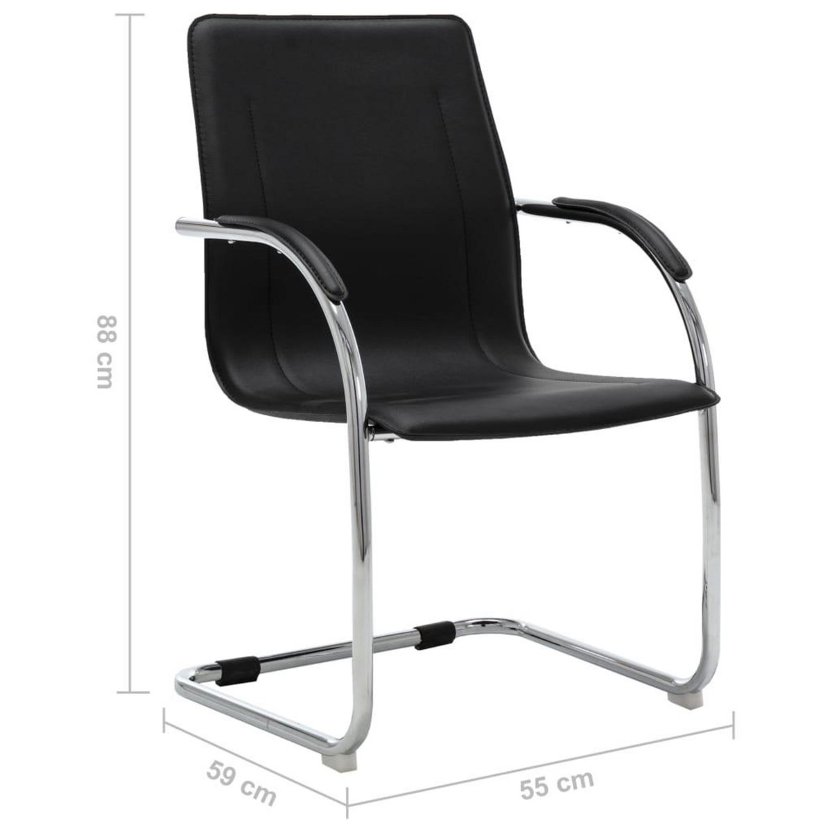 VIDAXL Chaise de bureau cantilever Noir Similicuir
