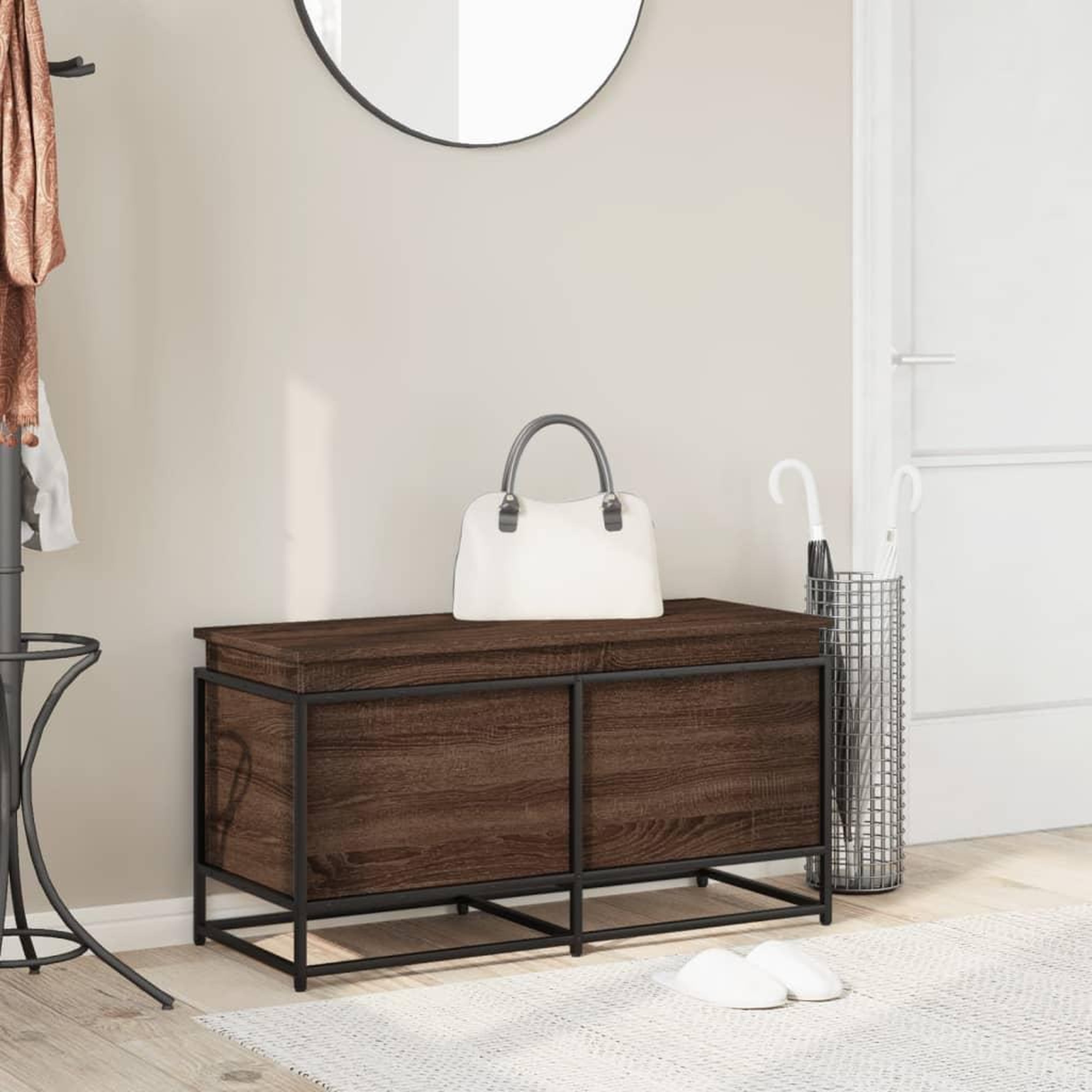 Voir la diapositive 3 : VIDAXL Boîte de rangement avec couvercle chene marron bois ingenierie