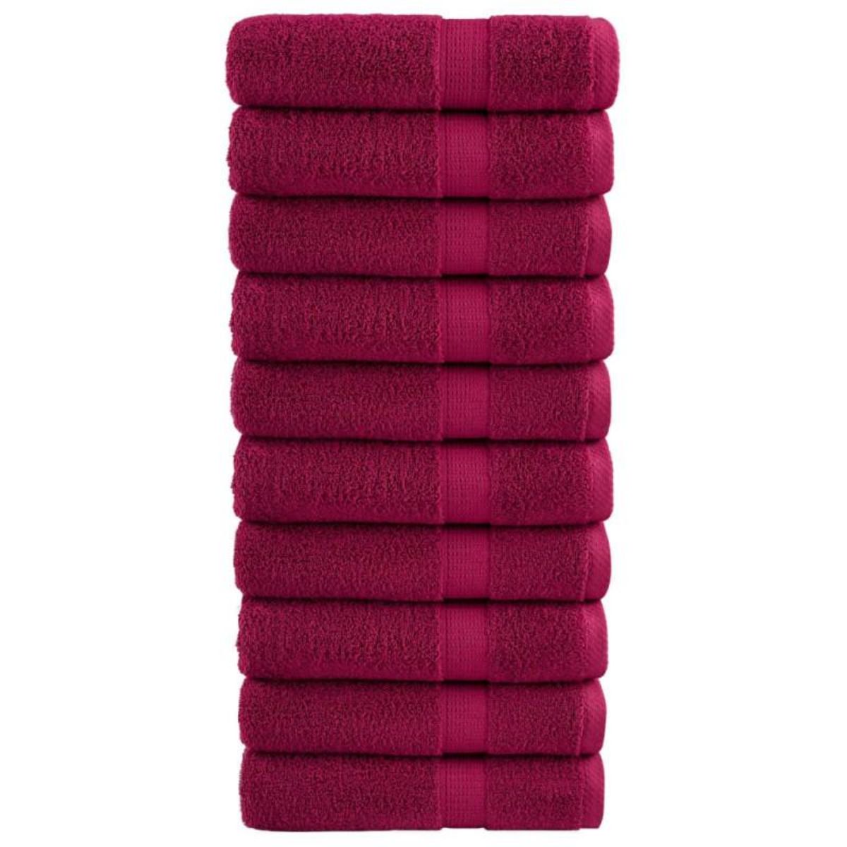 VIDAXL Serviettes de bain de qualité supérieure SOLUND 10 pcs bordeaux