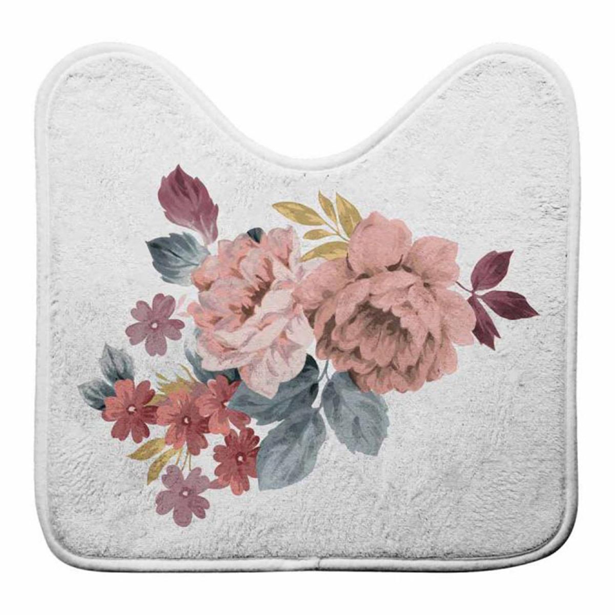 Voir la diapositive 1 : Douceur d'Intérieur Tapis contour wc imprimé  jayana  45x45cm blanc
