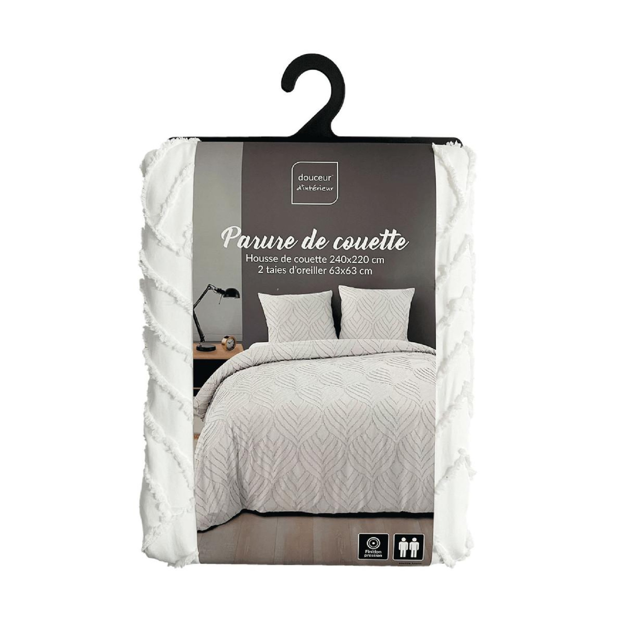 Voir la diapositive 5 : Douceur d'Intérieur Parure de lit 3 pièces  heltie  240x220cm blanc