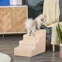 Voir la diapositive 4 : PAWHUT Escalier pour chat - escalier pour chien - 4 marches - revêtement flanelle grande douceur haute densité - structure panneaux particules - gris