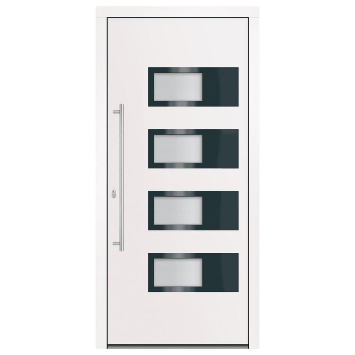 VIDAXL Porte d'entree Blanc 100x210 cm Aluminium et PVC