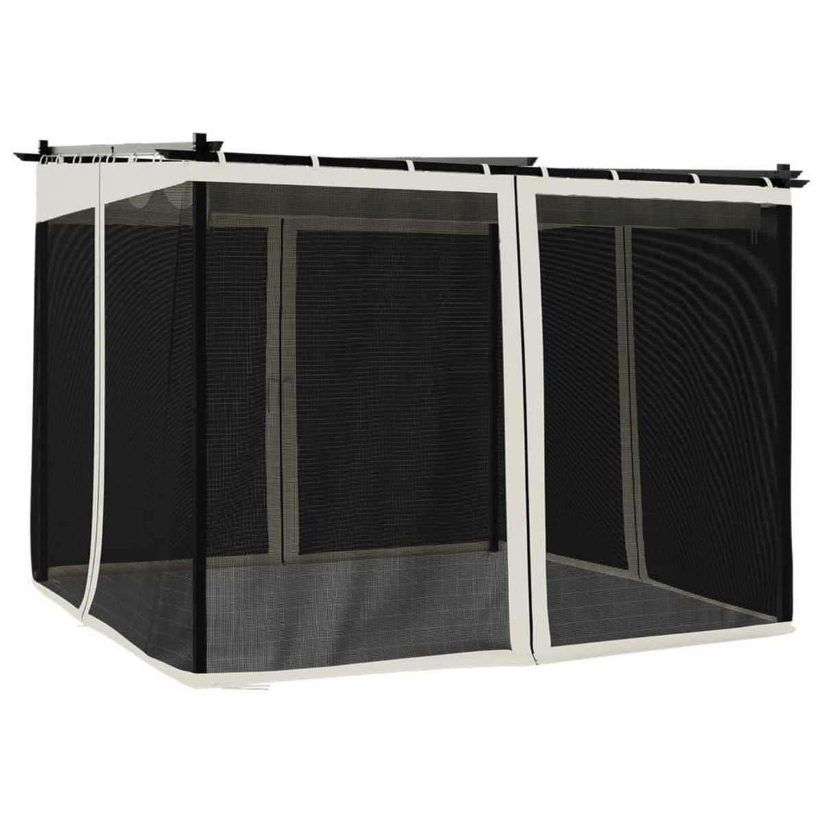 VIDAXL Tonnelle avec parois en filet creme 3x3 m acier