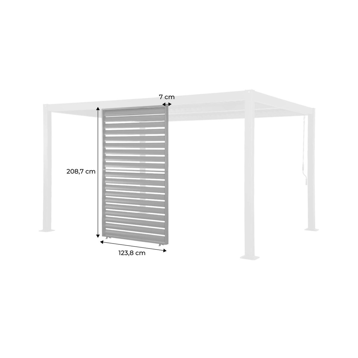 SWEEEK Persienne 130cm pour pergola bioclimatique aluminium anthracite Palace
