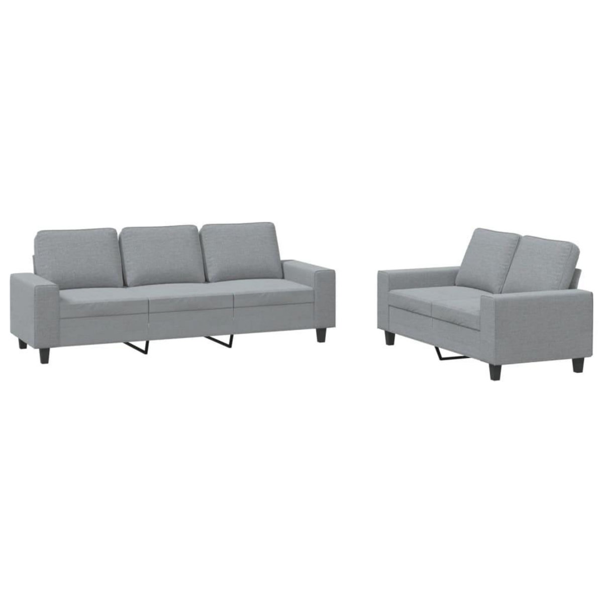 VIDAXL Ensemble de canapes 2 pcs gris clair tissu
