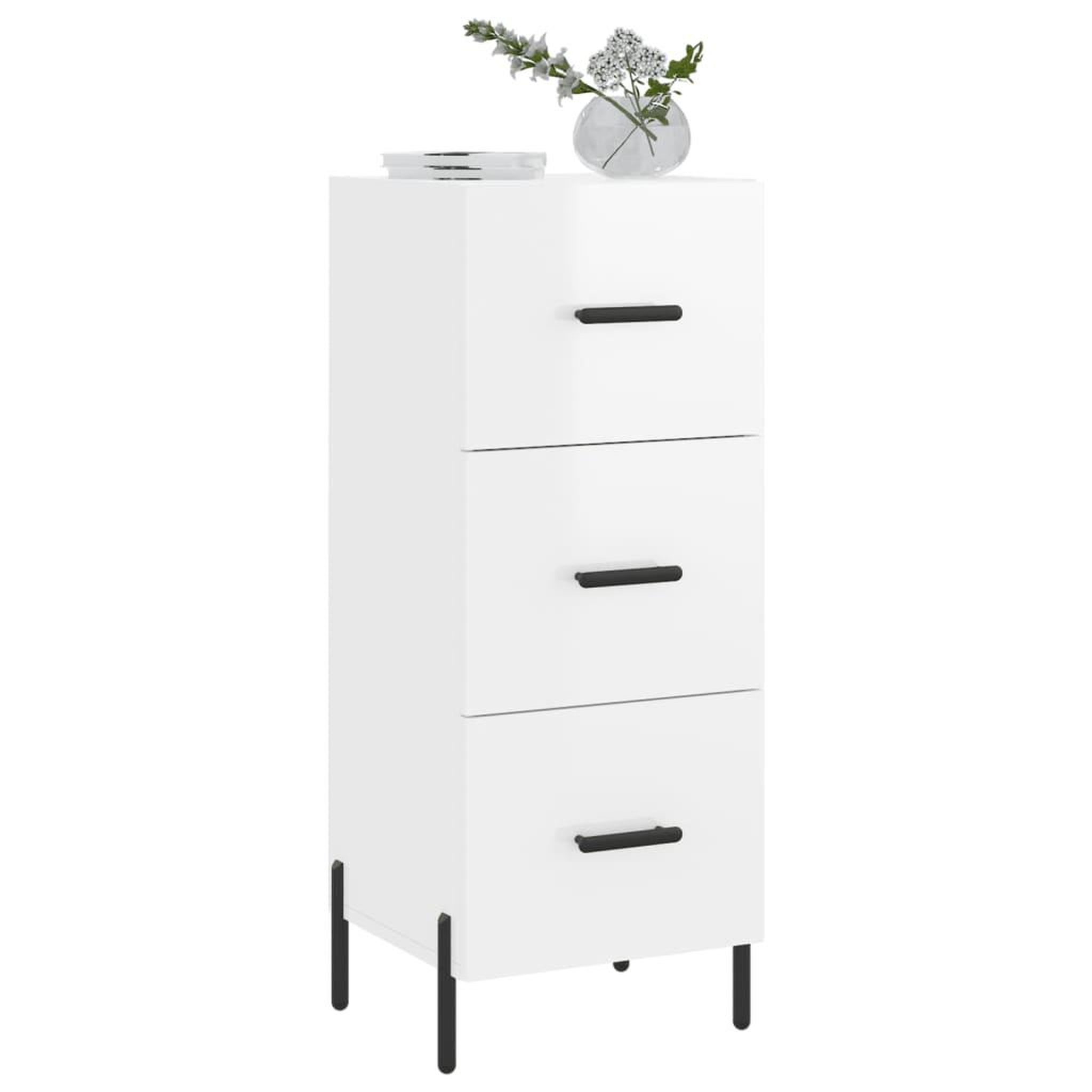 Voir la diapositive 3 : VIDAXL Buffet Blanc brillant 34,5x34x90 cm Bois d'ingenierie