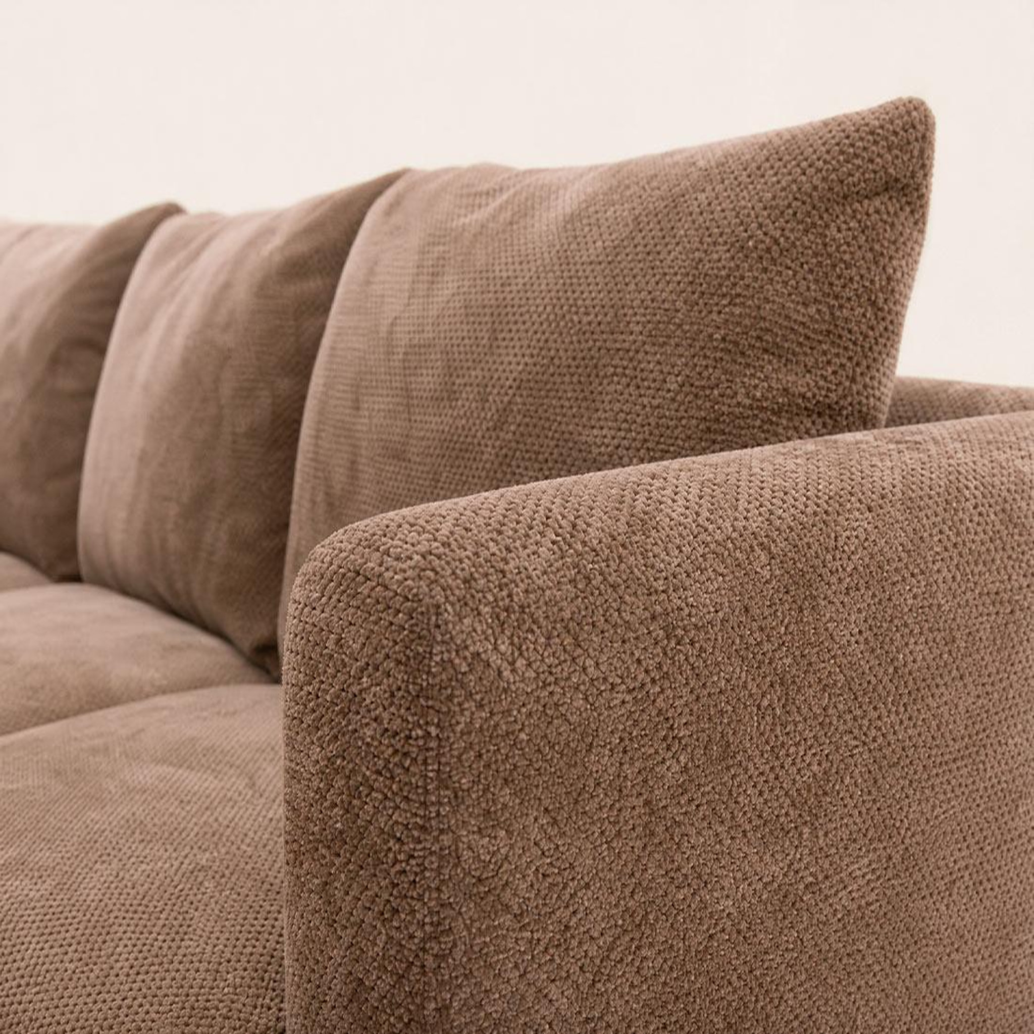 Voir la diapositive 4 : BEST MOBILIER Gabin - canapé d'angle gauche 5 places en velours texturé