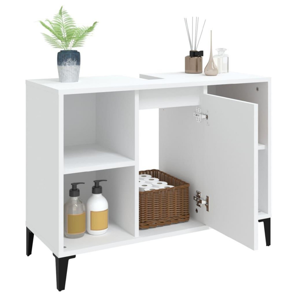 VIDAXL Meuble d'evier blanc 80x33x60 cm bois d'ingenierie