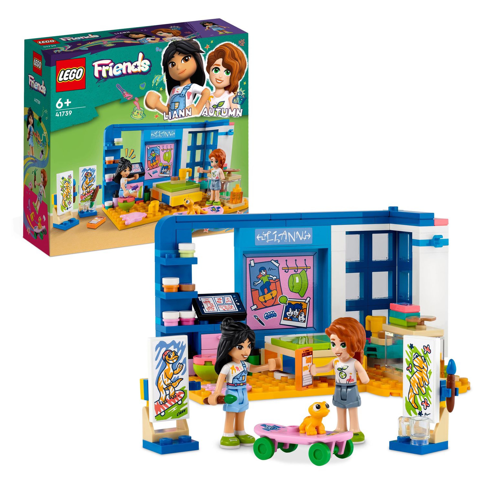 Voir la diapositive 2 : LEGO Friends 41739 La chambre de Liam,  Jouet de Maison Mini-Poupées 2023 Liann & Autumn, sur le Thème de l'Art