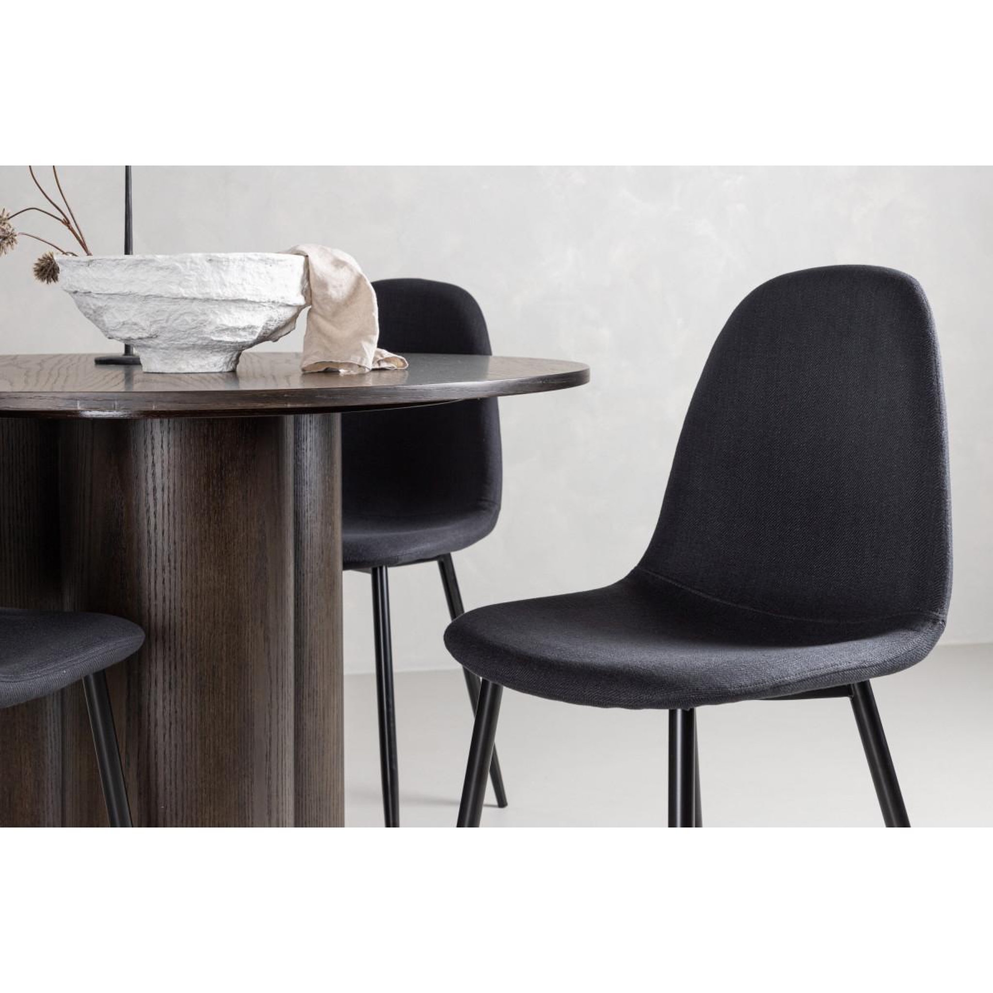 Voir la diapositive 4 : Paris Prix Ensemble table à manger & 4 chaises  olivia & polar  110cm moka & noir