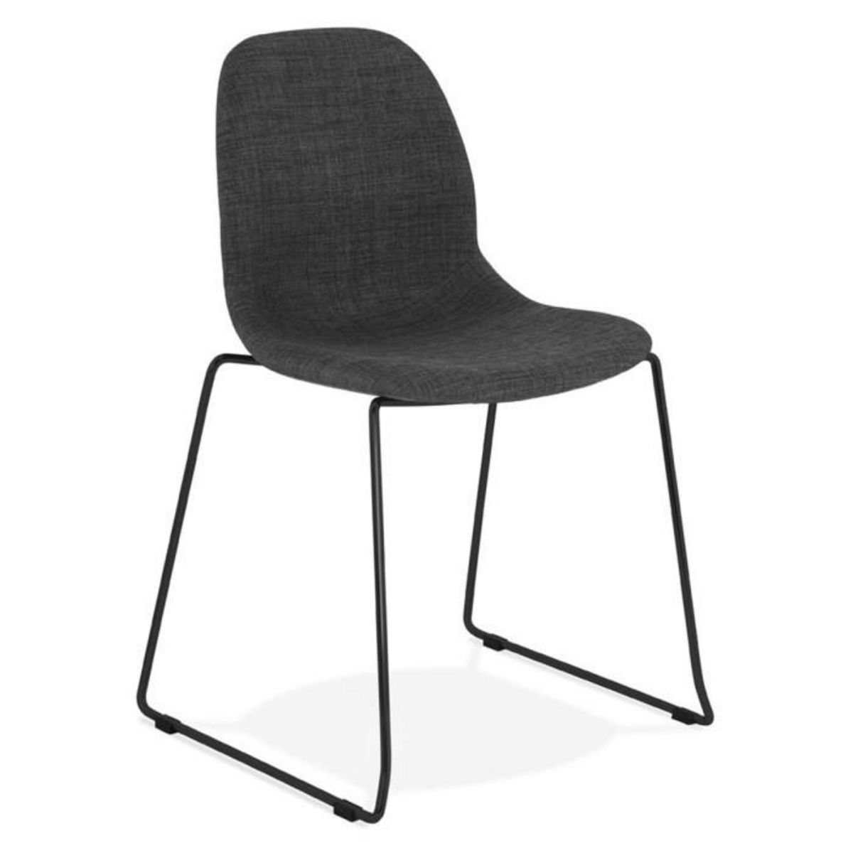 Paris Prix Chaise Design en Tissu  Sluna  85cm Gris & Noir
