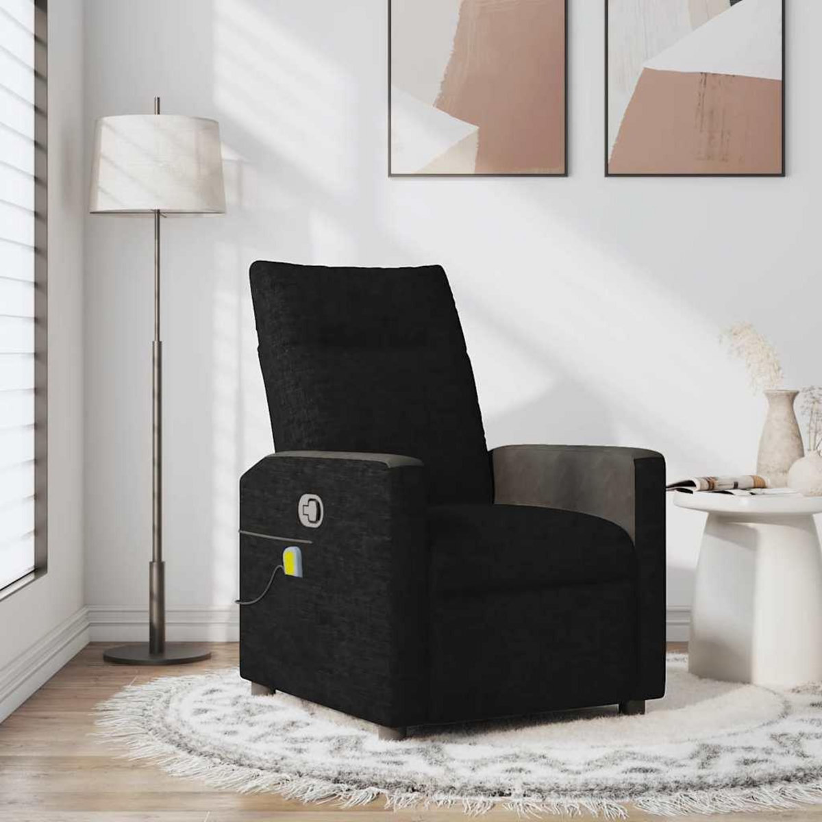 VIDAXL Fauteuil de massage inclinable Noir Tissu