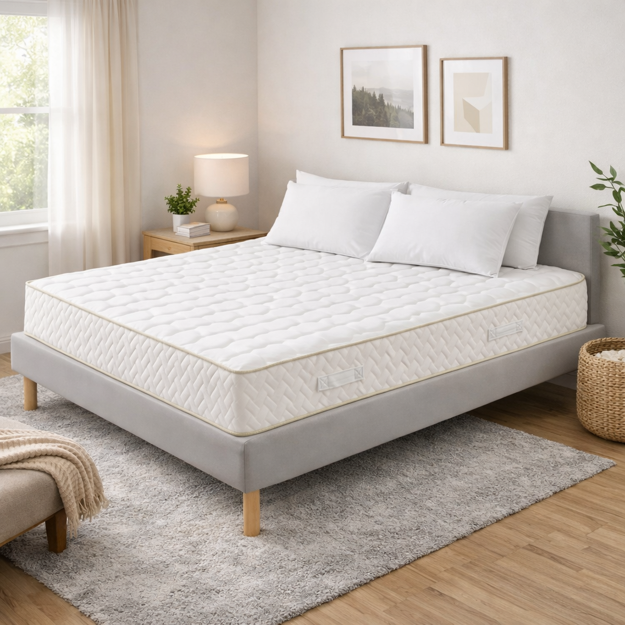 Voir la diapositive 1 : NUITS D'OR Ensemble Sommier Tapissier et Matelas 2 Faces Couchage