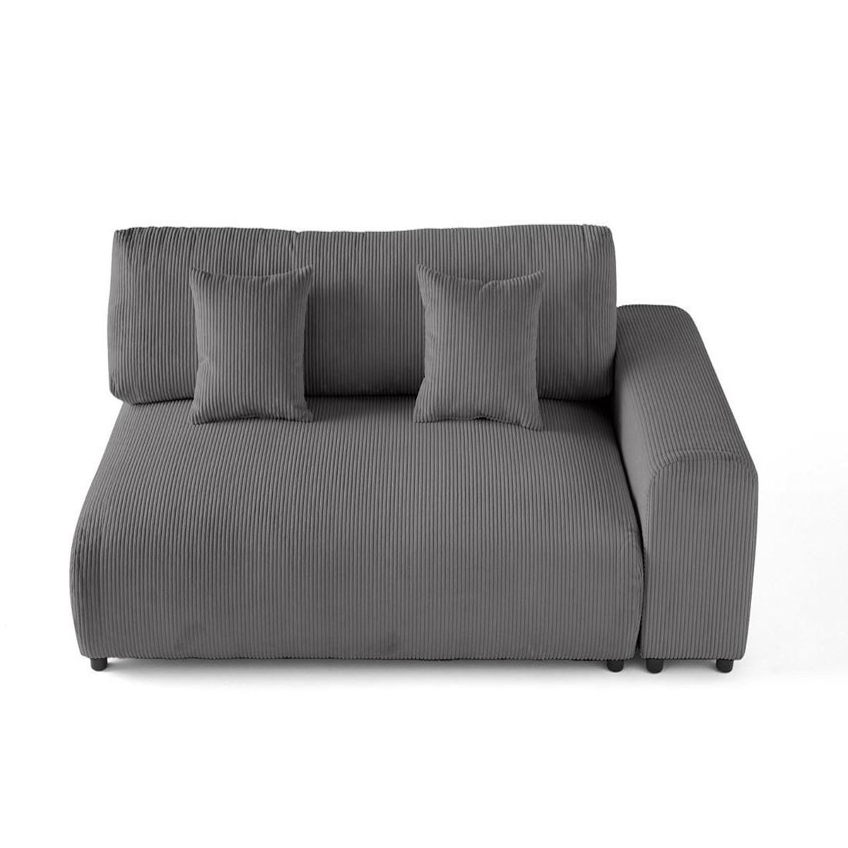 LISA DESIGN Garance - module d'assise 3 places avec accoudoir droit - en velours côtelé