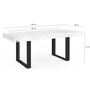 Voir la diapositive 5 : ID MARKET Table à manger extensible rectangle PHOENIX 4-8 personnes plateau effet marbre blanc ALASKA 160-200 cm