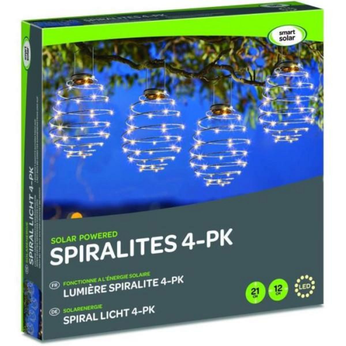 Smart garden Lanterne solaire Spiralight SMART GARDEN - Pack de 4 - Contemporain - Energie solaire - Extérieur - Gris