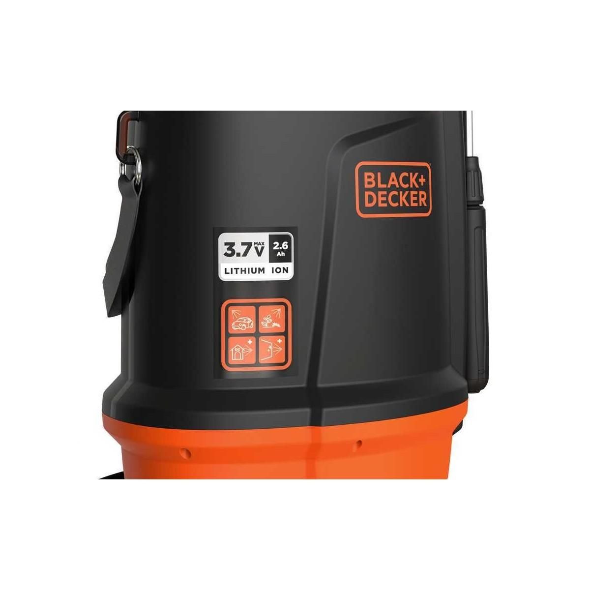 Black et Decker Pulvérisateur Électrique 5L, Batterie Lithium 3,7 V / 2,6 Ah Pulvérisateur Jardin Végétaux + Lance Télescopique Black+Decker