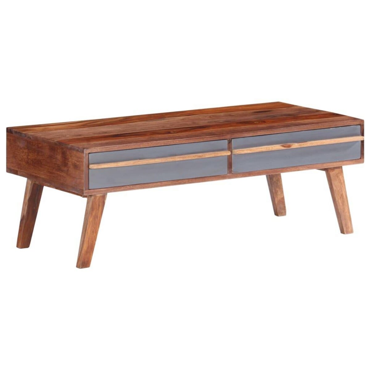 VIDAXL Table basse gris 110x50x40 cm bois massif