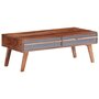 Voir la diapositive 1 : VIDAXL Table basse gris 110x50x40 cm bois massif