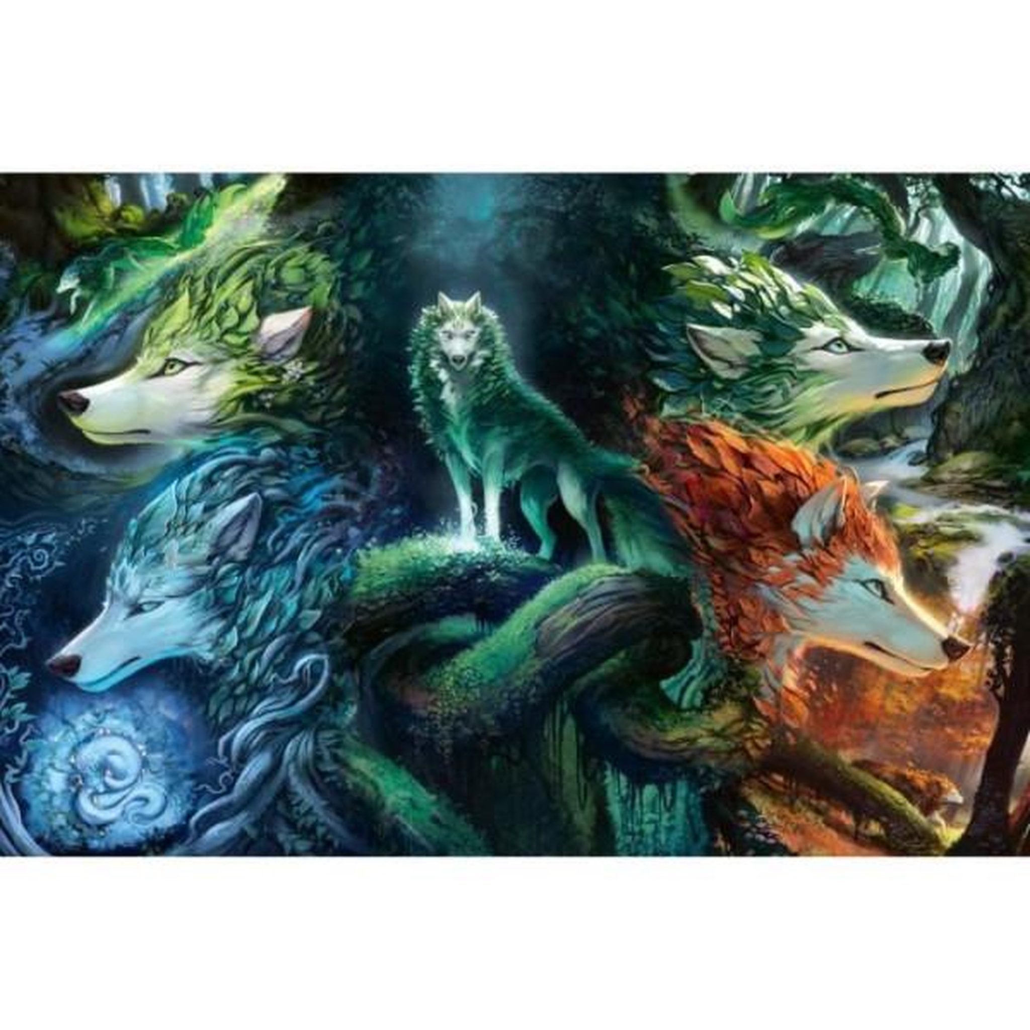 Voir la diapositive 3 : RAVENSBURGER Puzzle 7000 p - titre non définitif (loup)