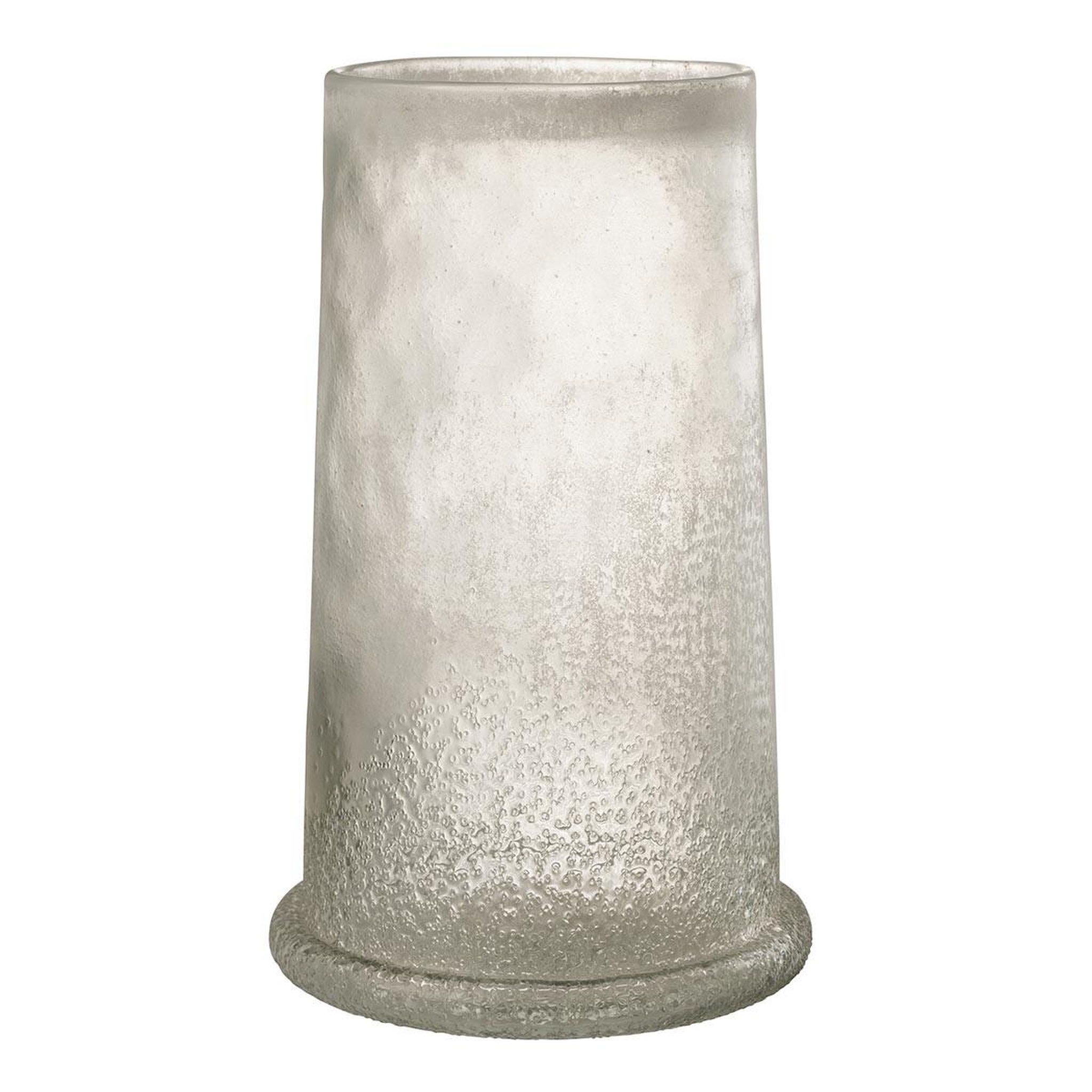 J-LINE Photophore en Verre  Sucre  38cm Blanc