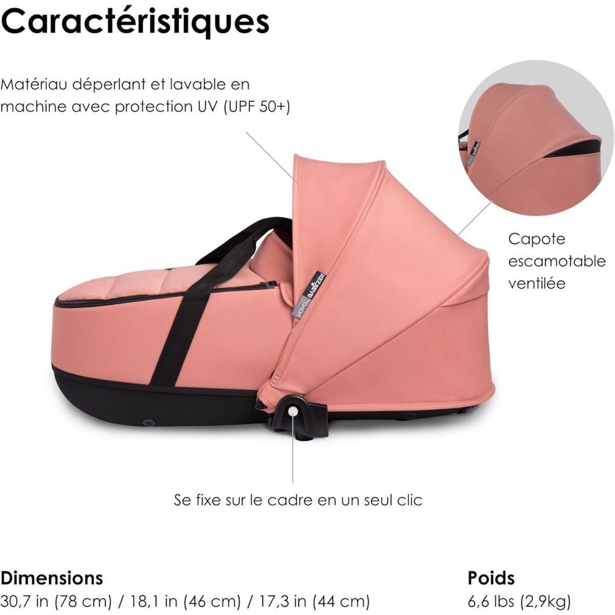 Voir la diapositive 3 : STOKKE Nacelle babyzen yoyo -  ginger