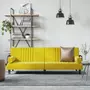 VIDAXL Canape-lit avec accoudoirs jaune velours